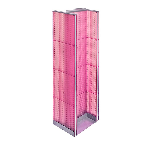 Azar Displays H-Unit Pegboard Floor Display on Revolving Base. Spinner Rack Stand. 700430-PNK - main